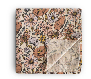 Mushie Organic Cotton Muslin Swaddle Blanket in assorted patterns