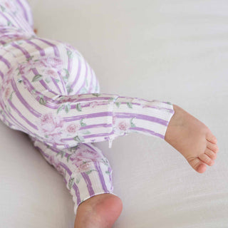 CADEN LANE - LILA'S LILAC'S BAMBOO WAFFLE CONVERTIBLE  ZIP ROMPER
