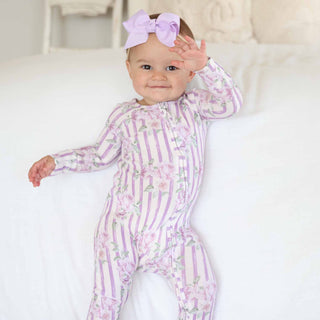 CADEN LANE - LILA'S LILAC'S BAMBOO WAFFLE CONVERTIBLE  ZIP ROMPER