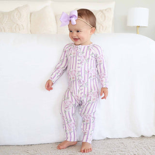 CADEN LANE - LILA'S LILAC'S BAMBOO WAFFLE CONVERTIBLE  ZIP ROMPER