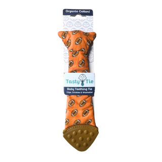 Tasty Tie® - Tasty Tie Teether, Crinkle Toy, Baby Boy Gift (Football)