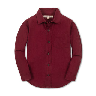 Organic Flannel Shirt: Dark Red