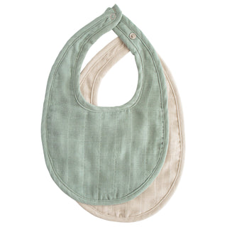 Mushie Muslin Bib two-pack in assorted colors