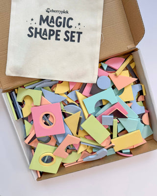 CHERRYPICK- MAGIC SHAPE SET- SOFT FOAM MAGNETIC SHAPES FOR BUILDING AND PLAY