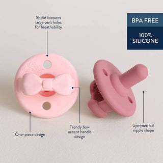 Itzy Ritzy - *NEW SIZE* Sweetie Soother™ Pacifier Sets (2-pack): Toast + Buttercream Braids