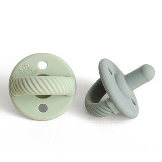 Itzy Ritzy - *NEW SIZE* Sweetie Soother™ Pacifier Sets (2-pack): Toast + Buttercream Braids
