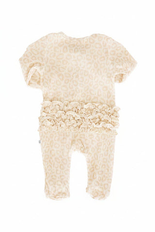 Caden Lane - Bamboo Waffle Ruffle Zipper Footie | Lovely Leopard