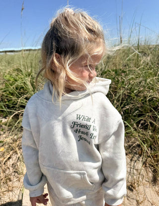 Elevated Faith - What a Friend in Jesus Camo Kids Hoodie