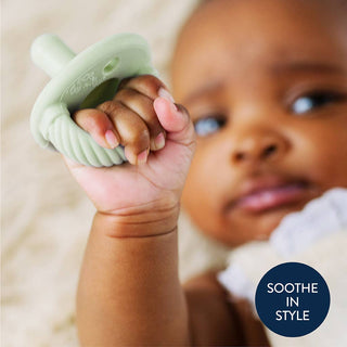 Itzy Ritzy - *NEW SIZE* Sweetie Soother™ Pacifier Sets (2-pack): Toast + Buttercream Braids