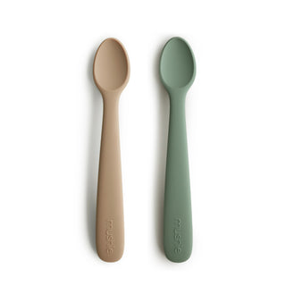 Mushie Silicone Feeding Spoons 2-pack in assorted colors