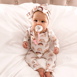Itzy Ritzy - *NEW SIZE* Sweetie Soother™ Pacifier Sets (2-pack): Toast + Buttercream Braids