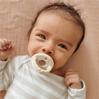 Itzy Ritzy - *NEW SIZE* Sweetie Soother™ Pacifier Sets (2-pack): Toast + Buttercream Braids
