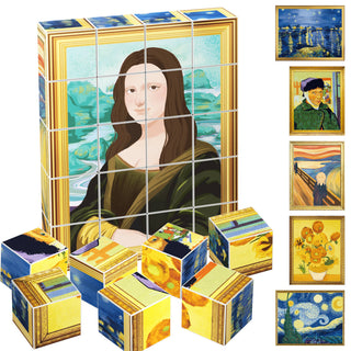 PicassoTiles - PicassoTiles 20pc 1" Famous Painting Magnetic Cubes Set