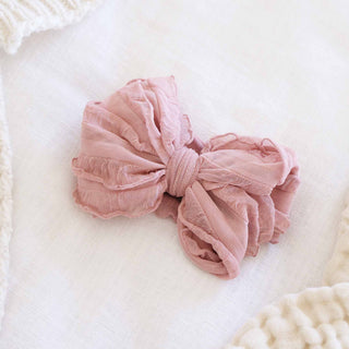 CADEN LANE - LARGE RUFFLE KNIT BOW | PINKS: LOTUS