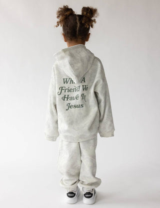 Elevated Faith - What a Friend in Jesus Camo Kids Hoodie