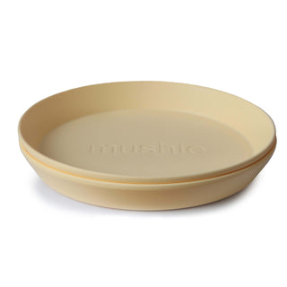 Mushie Round Dinnerware Plates set of 2 in assorted colors