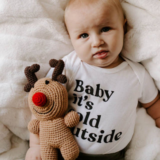 Rudolph the Red-Nosed Reindeer Rattle – Handmade Baby Toy