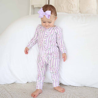 CADEN LANE - LILA'S LILAC'S BAMBOO WAFFLE CONVERTIBLE  ZIP ROMPER