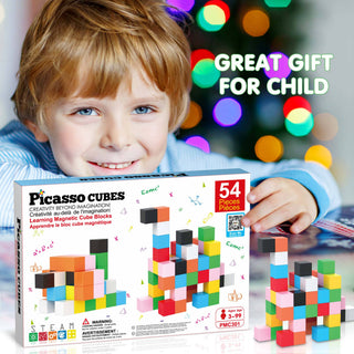 PicassoTiles - PicassoTiles 54pc 1.2" Magnetic Cubes Set