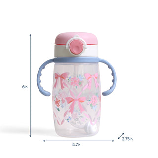 Itzy Ritzy - *NEW* Itzy Sips™ - Straw Cup With Snap-Close Lid: Ribbons & Roses