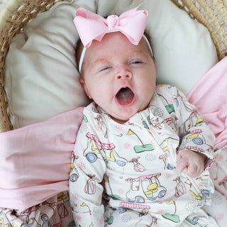 Caden Lane - Country Club Cuties Ruffle Zipper Footie | Pink: 0-3 months