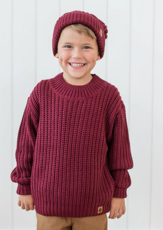 Kyte Baby chunky knit sweater burgundy
