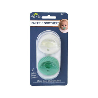 Itzy Ritzy - *NEW SIZE* Sweetie Soother™ Pacifier Sets (2-pack): Toast + Buttercream Braids