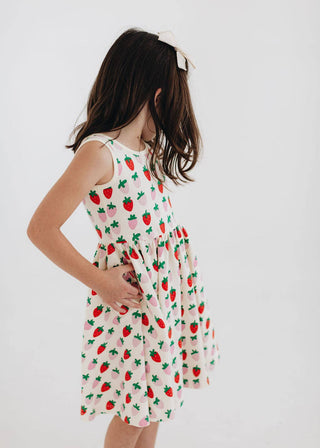 Good Apples Kids - Sleeveless Twirl Dress in Strawberry Blush: Strawberry Blush