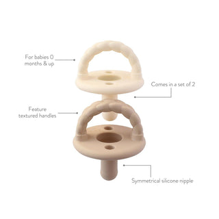Itzy Ritzy - *NEW SIZE* Sweetie Soother™ Pacifier Sets (2-pack): Toast + Buttercream Braids
