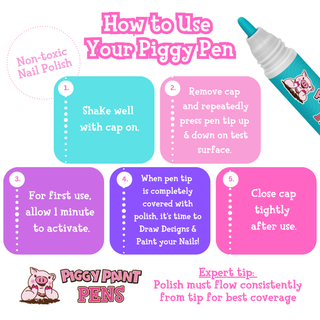 Piggy Paint - Twirly Teal Piggy Paint Pen - Kids Non-toxic Nail Polish: Default Title