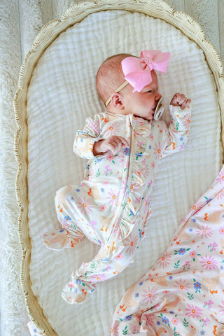 Caden Lane - Ruffle Bamboo Zipper Footie | Loosey Goose
