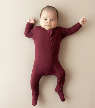 Kyte Baby Zippered Footie in Burgundy