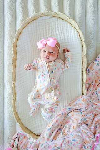 Caden Lane - Ruffle Bamboo Zipper Footie | Loosey Goose