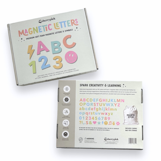 CHERRYPICK- SOFT FOAM MAGNETIC LETTERS  & SYMBOLS 150PC SET: PASTEL RAINBOWS