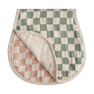 Mushie Organic Cotton Muslin Burp Cloth 2 Pack in assorted colors and prints