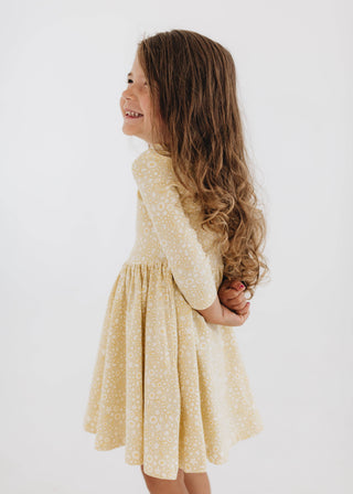 Good Apples Kids - 3/4 Sleeve Twirl Dress in Buttercup