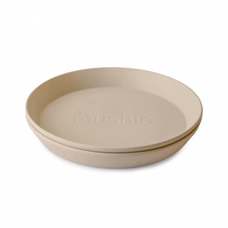 Mushie Round Dinnerware Plates set of 2 in assorted colors
