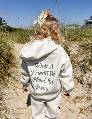 Elevated Faith - What a Friend in Jesus Camo Kids Hoodie