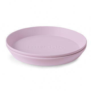 Mushie Round Dinnerware Plates set of 2 in assorted colors