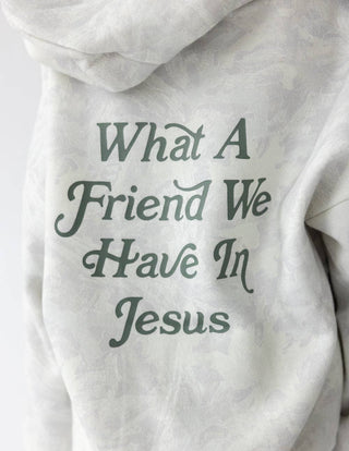 Elevated Faith - What a Friend in Jesus Camo Kids Hoodie