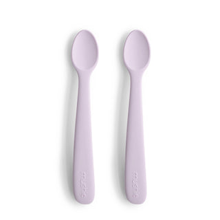 Mushie Silicone Feeding Spoons 2-pack in assorted colors