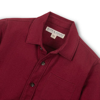 Organic Flannel Shirt: Dark Red