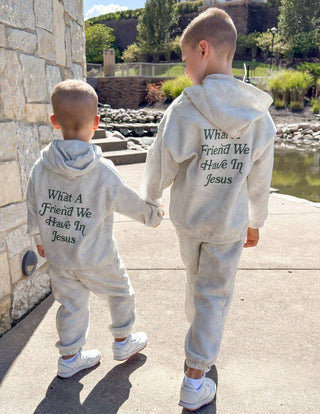 Elevated Faith - What a Friend in Jesus Camo Kids Hoodie
