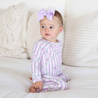 CADEN LANE - LILA'S LILAC'S BAMBOO WAFFLE CONVERTIBLE  ZIP ROMPER