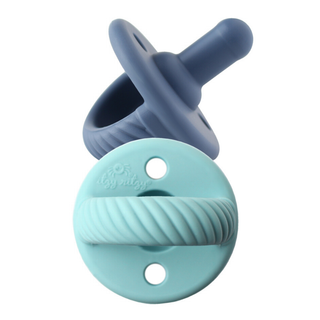 Itzy Ritzy - *NEW SIZE* Sweetie Soother™ Pacifier Sets (2-pack): Toast + Buttercream Braids