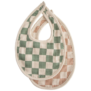 Mushie Muslin Bib two-pack in assorted colors