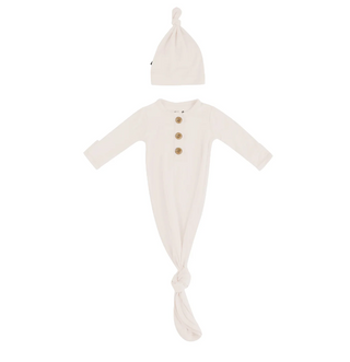 Kyte Baby Knotted Gown with Hat set in Oat - Newborn