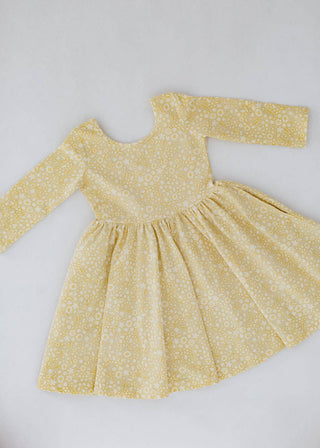Good Apples Kids - 3/4 Sleeve Twirl Dress in Buttercup