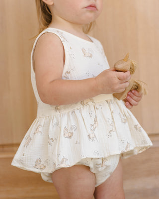QUINCY MAE SLEEVELESS PEPLUM SET UNICORNS