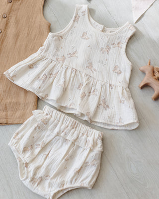 QUINCY MAE SLEEVELESS PEPLUM SET UNICORNS
